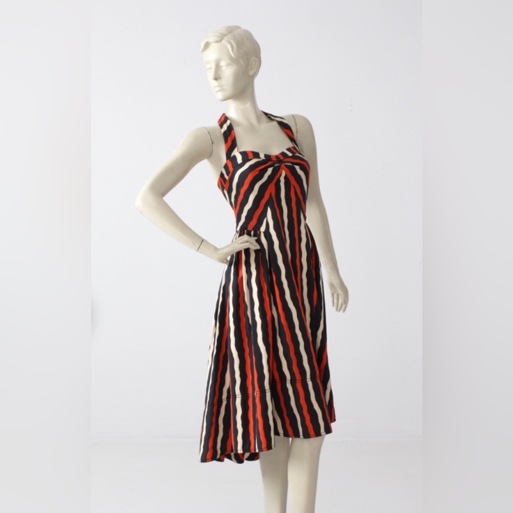 Marc Jacobs Red and Black Halter Midi Sundress 8
